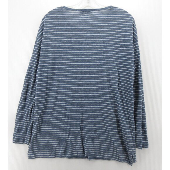 Vince Top XS Linen Shirt Pullover Striped Pocket T Tee Scoop Neck * - Picture 8 of 12